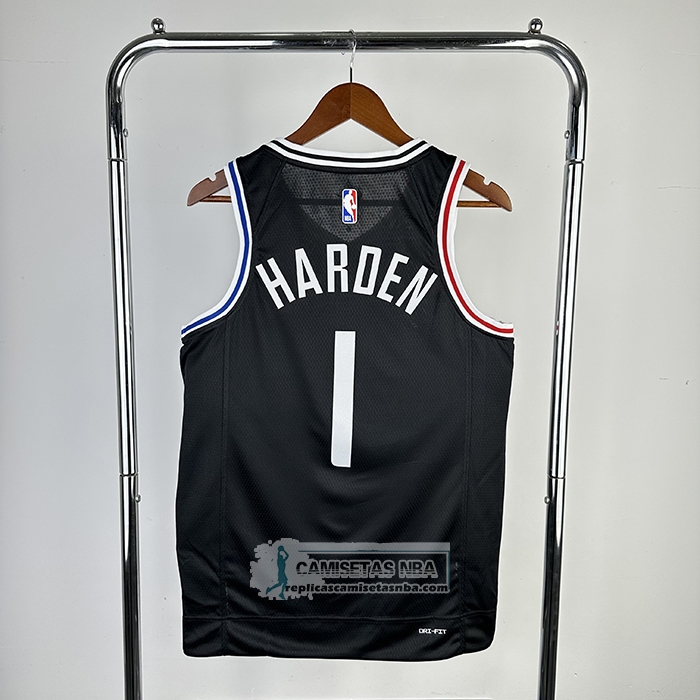 Camiseta Los Angeles Clippers James Harden NO 1 Ciudad 2020-21 Negro